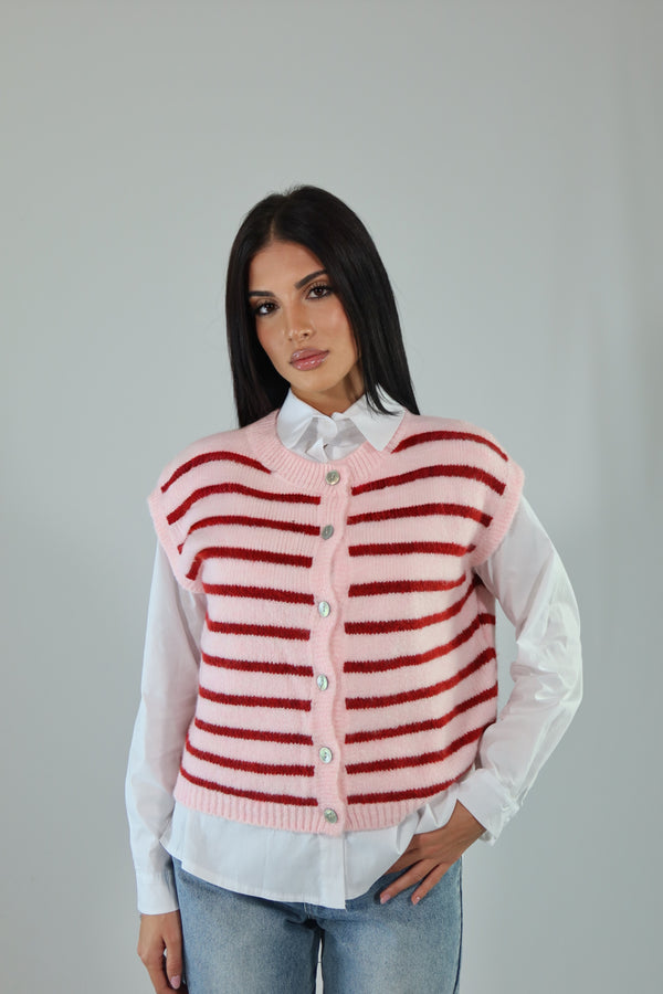 Gilet Panna e Fragole 2796